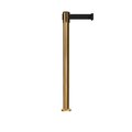 Montour Line Stanchion Belt Barrier Fixed Base Sat.Brass Post 9ft.Black Belt MX630F-SB-BK-90